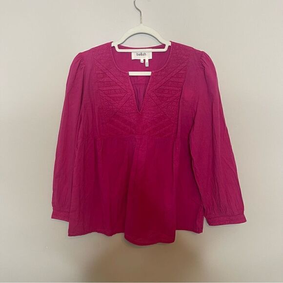 BA&SH ILO BLOUSE TOP IN - FUSHIA NEW size Medium - Picture 5 of 9